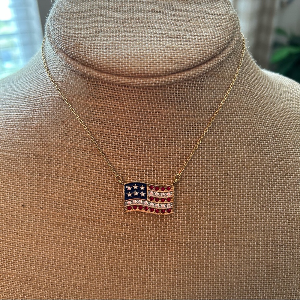 Vintage Avon Fourth of July Flag Necklace